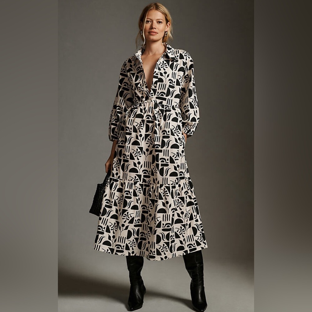 The Bettina Tiered Shirt Dress by Maeve